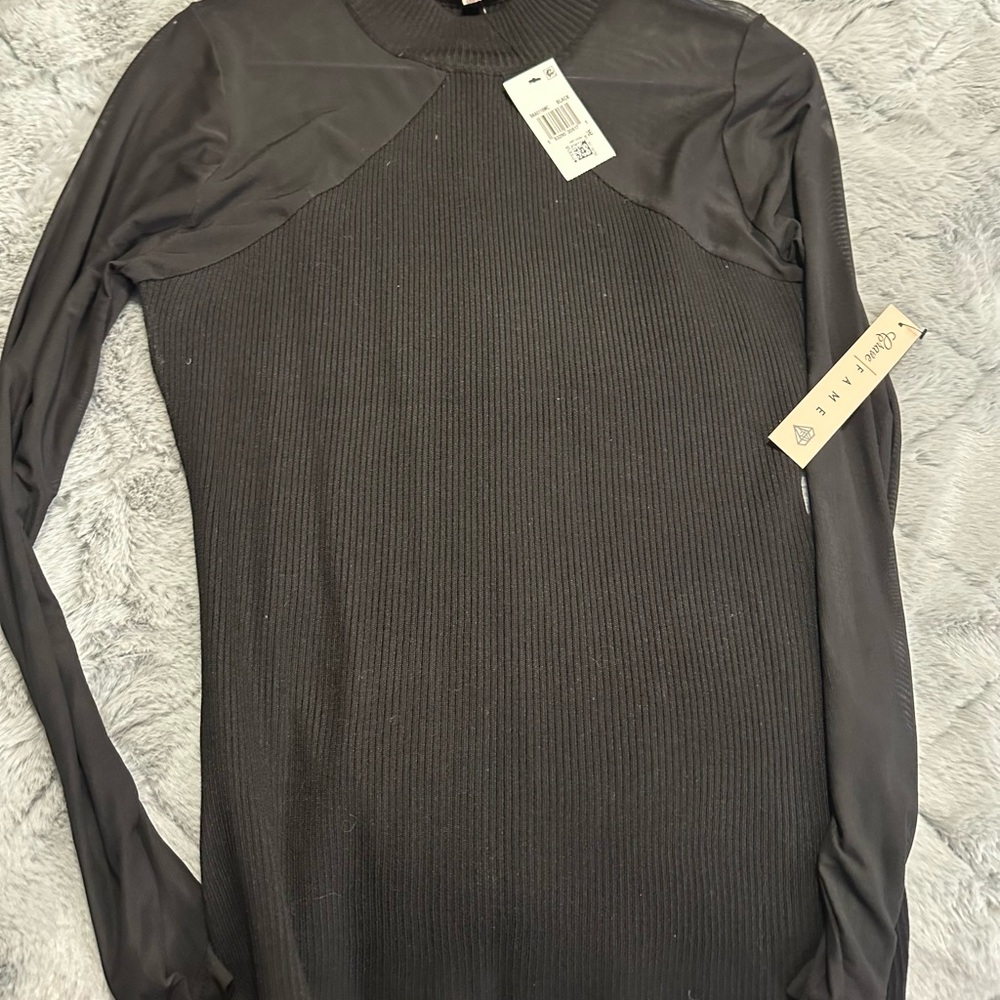 Crave Fame Black Long Sleeve Blouse